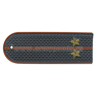 Погоны МЧС серо-синие с оранж. кантом с 1 оранж. просв. на китель, вышит. канителью (лейтенант) на пластике