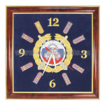 Часы подарочные вышитые на бархате в багетной рамке 35х35 см (ГАИ)