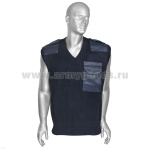 Жилетка п/ш вязаная с накладками синяя