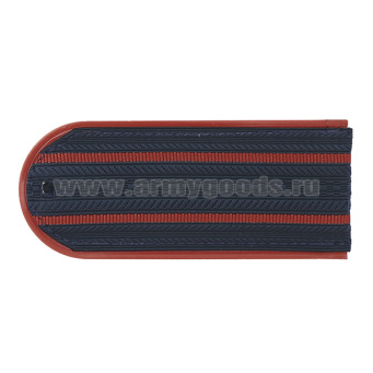 Погоны темно-синие (красн. кант) 2 красн. пр. Полиция (ОВД) р-р 12 см (на пластике)