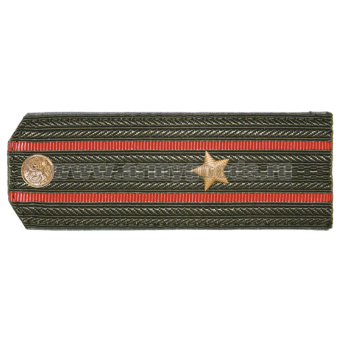 Погоны оливк. 2 красных просвета, укомпл. мет. фурнитурой (майор) пластик