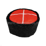 Шапка иск. мех Кубанка черная (красный верх - сукно)