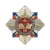 Значок мет. 90 лет Транспортной милиции МВД РФ 1919-2009 (серебр. звезда, триколор РФ, с накл., смола)
