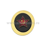 Кокарда мет. МП (звезда 23 мм) нерж. сталь с зол. напылением и пласт. накладкой