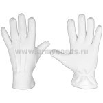 Перчатки парадные х/б белые (байка)