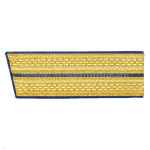 Погоны парадные зол. мет. со скошенным верхним краем (1 васильковый пр.) 17 см