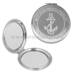 Зеркало карманное с лазерной гравировкой Морская пехота России (Там, где мы, там - победа!)