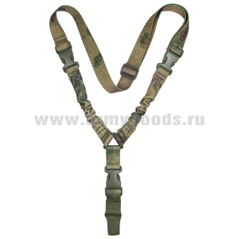 Ремень оружейный одноточечный с резинками тактический "мох" (A-TACS FG)
