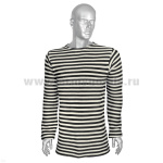 Тельняшка зим. п/ш двойной вязки черн. (НЕБЕЛЕНАЯ) с кремовой полосой р-ры с 62