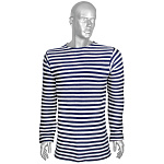 Тельняшка зим. п/ш двойной вязки синяя (беленая) плотность 400 гр/м2 р-ры с 64