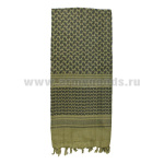 Шарф шемах хлопковый оливково-черный