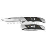 Нож раскладной (стальной, рукоятка дерево (с якорем) общая длина 19,5 см