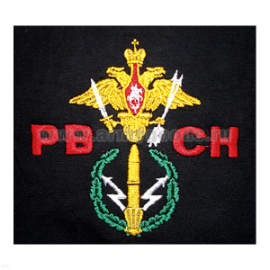 Футболка с вышивкой на груди РВСН (эмблема), черн.