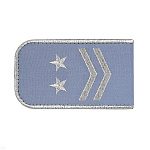 Погоны РЖД вышит. мет. серебр. голубые (2 лычки 2 звезды)