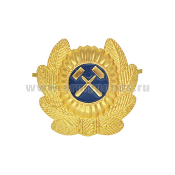 Кокарда мет. ВГСЧ бол. (синяя эмаль) овал в обрамлении