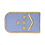 Погоны РЖД вышит. мет. зол. голубые (1 лычка 4 звезды)
