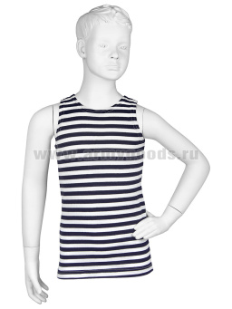 Майка-тельняшка интерлок синяя детская беленая (р-ры с 28 по 42)