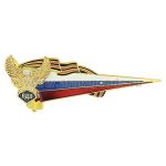 Флажок на берет неуст. (уголок) мет. ВДВ бол. (флаг РФ с орлом ВДВ и надписью)