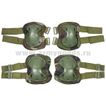 Комплект защитный (наколенники и налокотники жесткие) зел кмф. (Тур.)