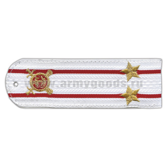 Погоны «машинная вышивка» Полиция без канта белые с вышит. эмблемой (подполковник) пластик