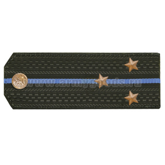 Погоны оливк. 1 голубой просвет, укомпл. мет. фурнитурой (ст. лейтенант) пластик