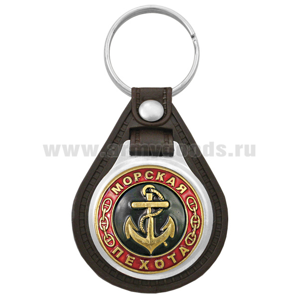 Брелок с эмблемой на виниловой подкладке Морская пехота  (якорь МП бол.)