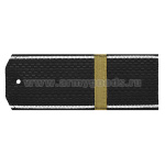 Погоны черн. белый кант с нашитым латунным галуном (ефрейтор) на пластике