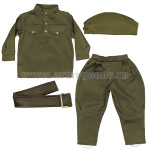 Костюм детский Солдат сувернирный (гимнастерка, брюки-галифе, пилотка, ремень) 2426, 2427 (1-3 года)