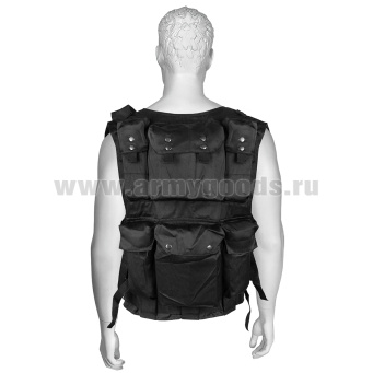 Жилет разгрузочный тактический Армейский черный (ткань "гретта")