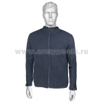 Кофта флисовая с иск. мехом без капюшона синяя