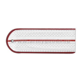 Погоны белые (красный кант) 1 красн. пр. (Полиция на белую рубашку) пластик