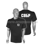 Футболка с надп. белой краской черн. СОБР
