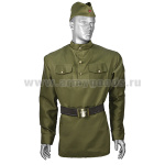 Костюм солдата (СА) сувернирный (гимнастерка,  ремень ,пилотка) 2410, 2411 (р-ры 46-52)