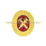 Кокарда мет. РЖД мал. (овал) красный фон