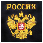 Футболка с вышивкой на груди Россия (герб) черная