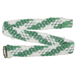 Ремень ДМБ плетеный (бело-зеленый) (длина 95-105 см)