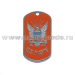 Жетон (нерж. ст., эмал.) U.S. Navy (ВМФ) красн. фон
