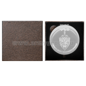 Зеркало карманное с лазерной гравировкой ФСБ (Верность долгу, преданность отчизне!)