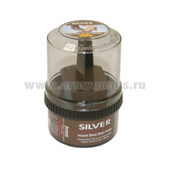 Крем для обуви Сильвер коричневый (с губкой) 60 гр (min 12 шт) УЦЕНКА истек срок годности (до 01.2017)