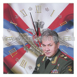 Часы настенные стеклянные Шойгу С.К. (28x28 см)