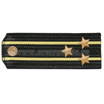 Погоны черн. 2 желтых просвета, укомпл. мет. фурнитурой (полковник) пластик