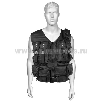 Жилет разгрузочный тактический Армейский черный (ткань "гретта")