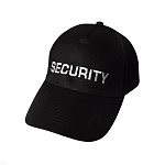 Бейсболка черная вышитая Security (белая нить)