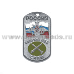 Жетон (нерж. ст., эмал.) сер. Россия ВС (с орлом РА на флаге РФ) ЗРВ ВВС