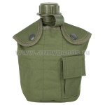 Фляга НАТО пластиковая (с мет. котелком) в чехле оливковая