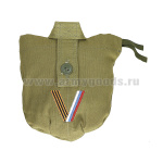Чехол для фляги оливковый с вышивкой V гвардейской/триколор