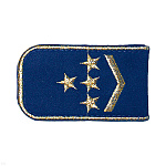 Погоны РЖД вышит. мет. зол. синие (1 лычка 4 звезды)