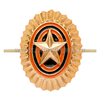 Кокарда мет. РА мал. зол. ТУ 1994 г (36 х 27 мм) с хранения