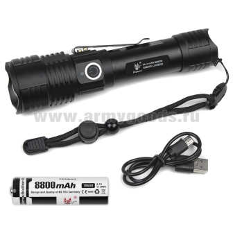 Фонарь светодиодный карманный в алюминиевом корпусе с зумом (зарядка от USB) FA-L11-4-P50 