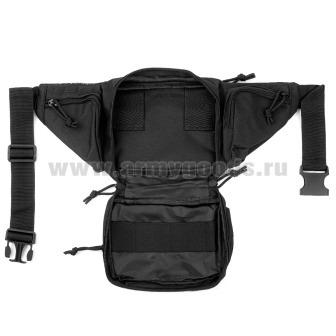 Сумка поясная черная (с системой крепления "MOLLE")
